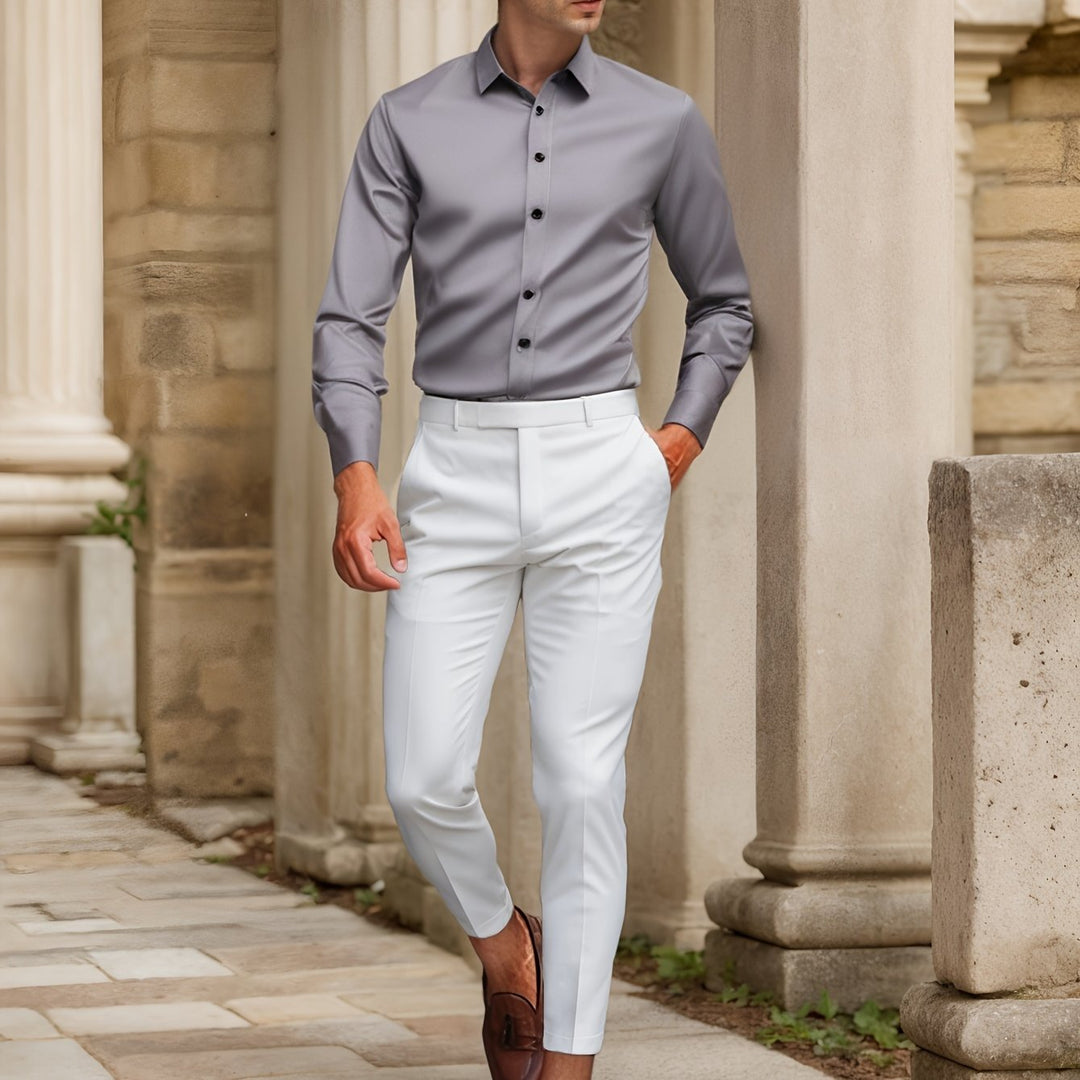 Levoire | Slimfit Stretch-Shirt Couleur Unie