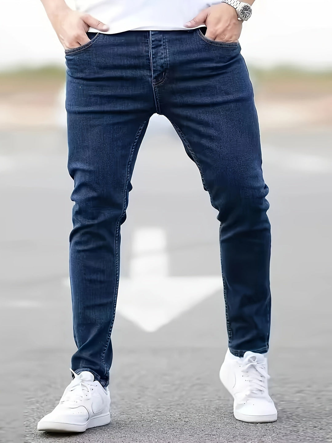 Levoire | Rentoa Skinny Jeans Avec Stretch De Taille Moyenne Bleu