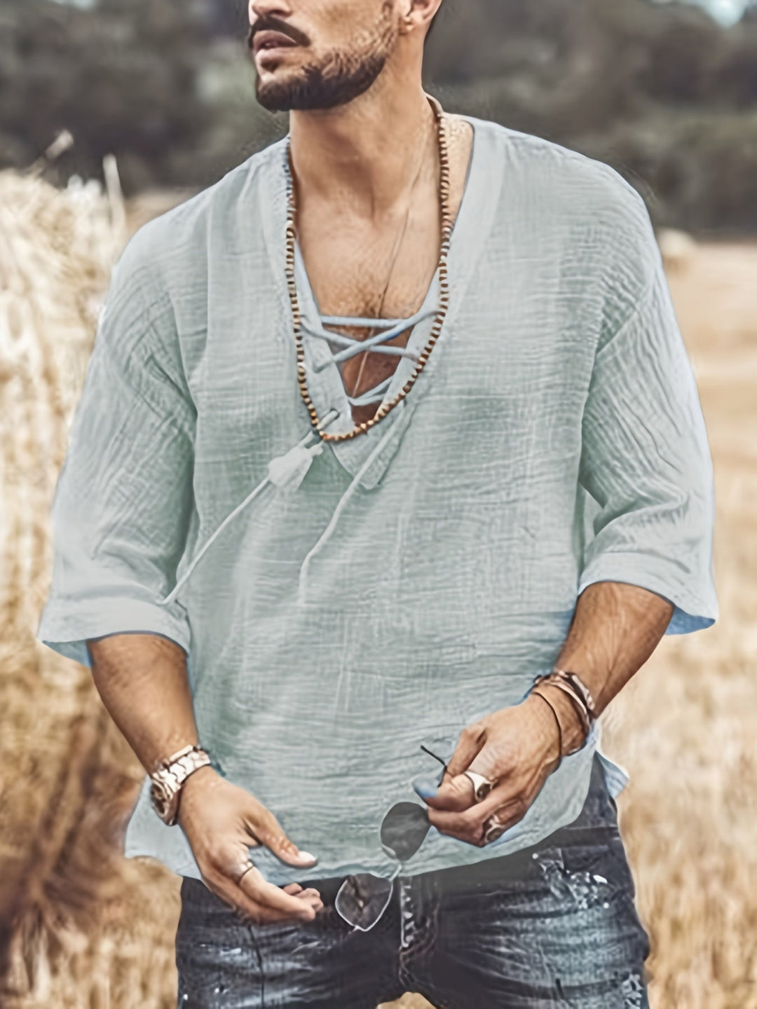 Levoire | T-Shirt V En Coton Respirant Pour Hommes