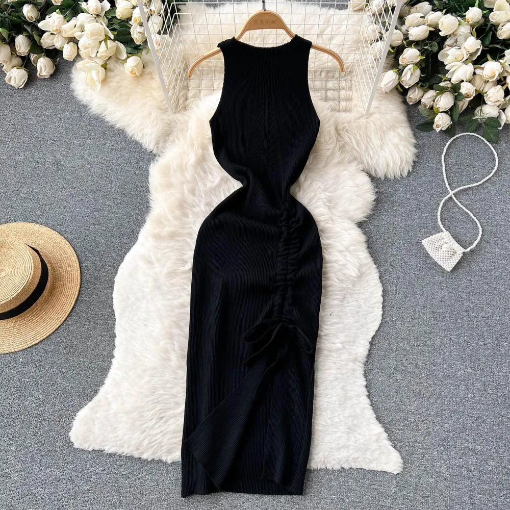 Levoire | Robe tricotée chic et sexy Noir Une taille
