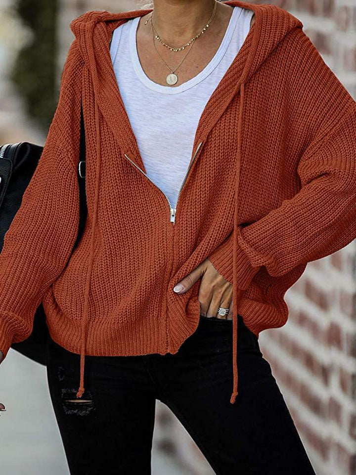 Levoire | Veste En Tricot D'Hiver Pratique Et Élégante Rouge