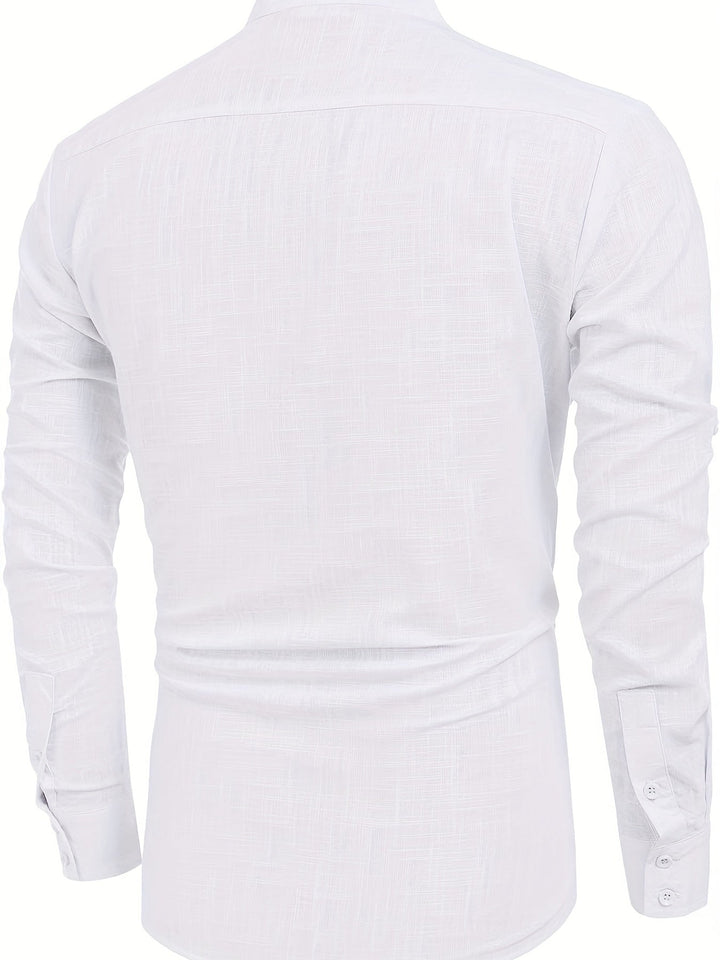 Levoire | Retro Pellavasekoite Henley-Shirt À Manches Longues