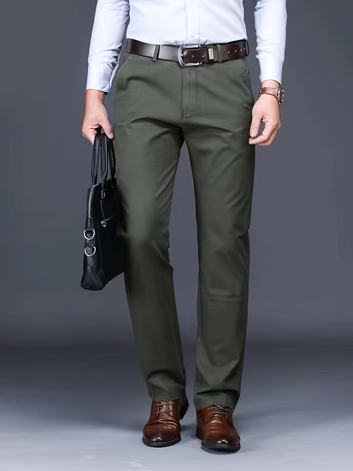 Levoire | Combinaison Élégante Pour Homme En Tissu Élastique Avec Un Design Uni Vert olive
