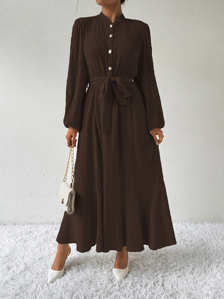 Levoire | Robe À Manches Longues Et Ceinture À Nœuds Brun foncé
