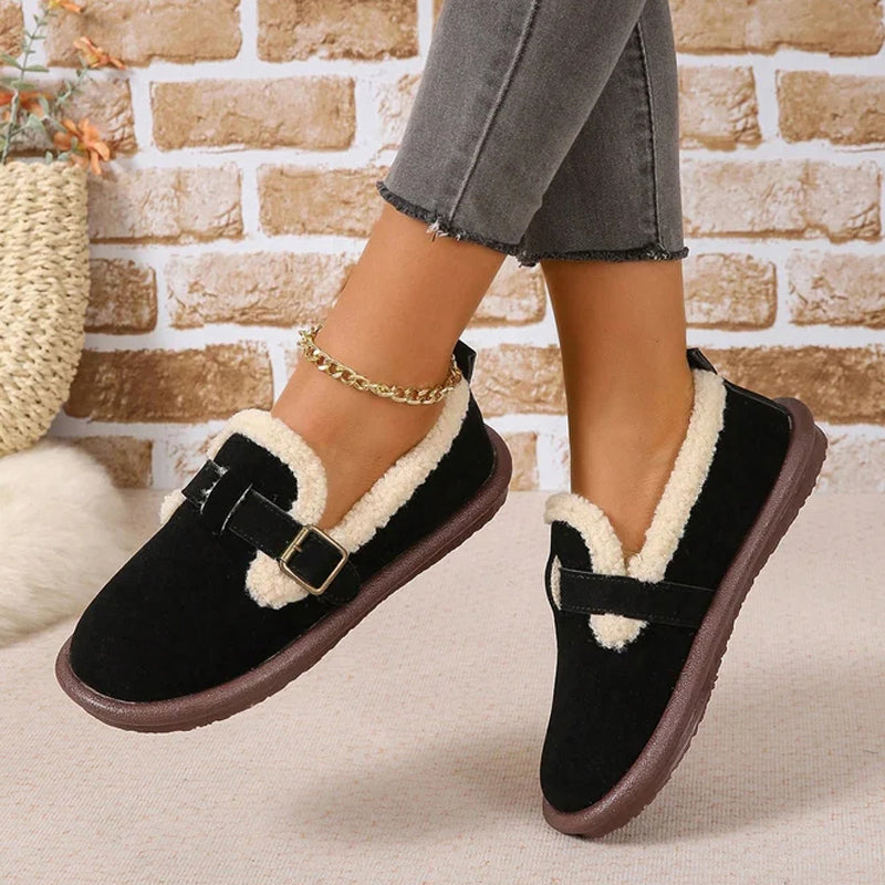 Levoire | Luxe Chaussures Douillettées Avec Boucle Pour Femmes Noir