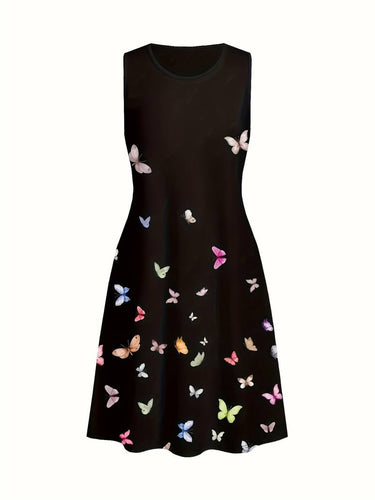 Levoire | Robe Débardeur Avec Imprimé Papillon Et Col Rond