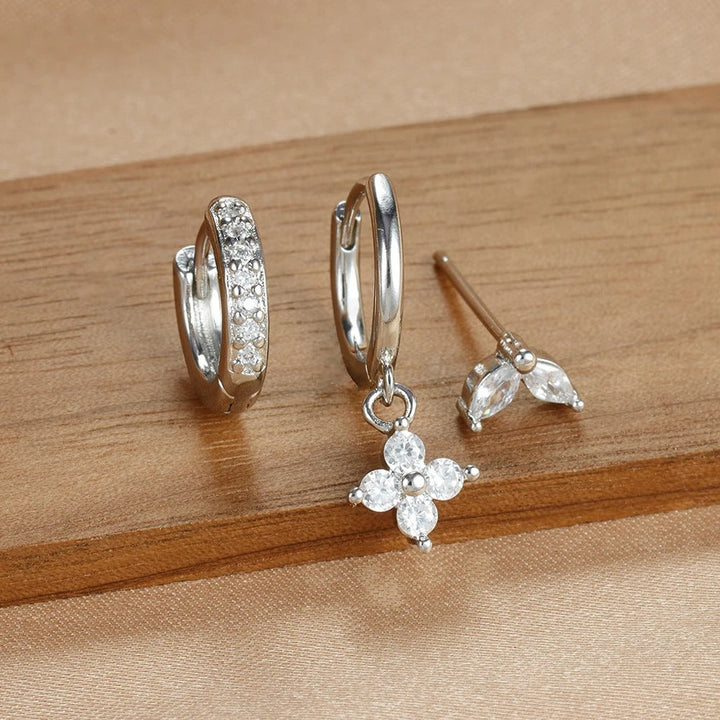 Levoire | Ensemble De Boucles D'Oreilles Luxe Pour Femmes Argent Blanc 20 mm