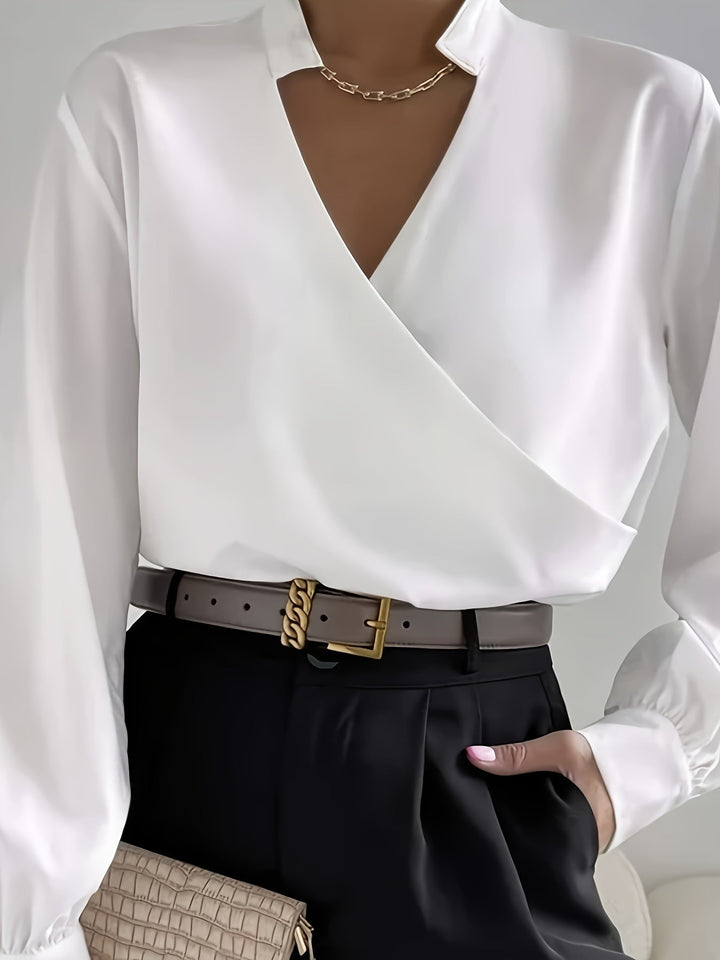 Levoire | Chemise Élégante À Col V En Encoches Pour Femmes Élégance Intemporelle