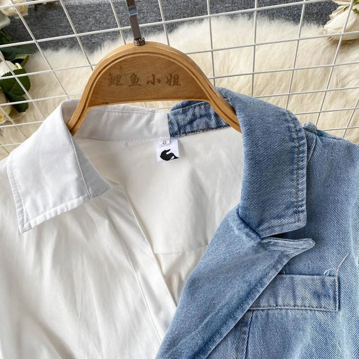 Levoire | Wanhat -robe avec des coutures de chemise irrégulières et des manches longues