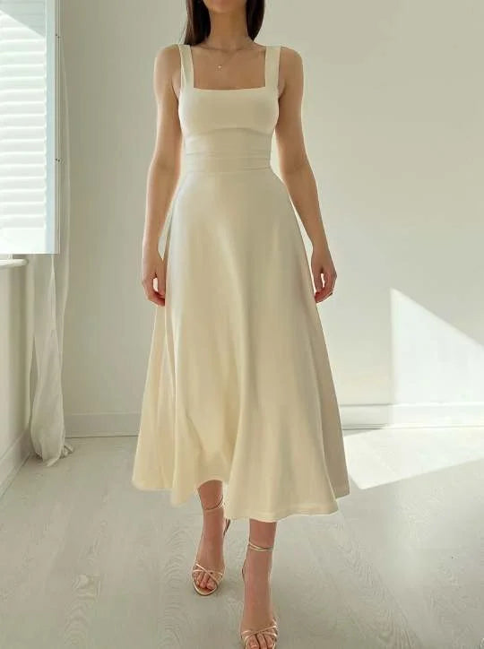 Levoire | Robe Midi Sans Bretelles Avec Bretelles Épaisses Kreemí