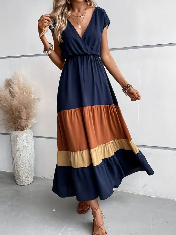 Levoire | Robe Plissée À Blocs De Couleurs