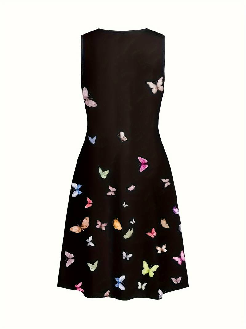 Levoire | Robe Débardeur Avec Imprimé Papillon Et Col Rond
