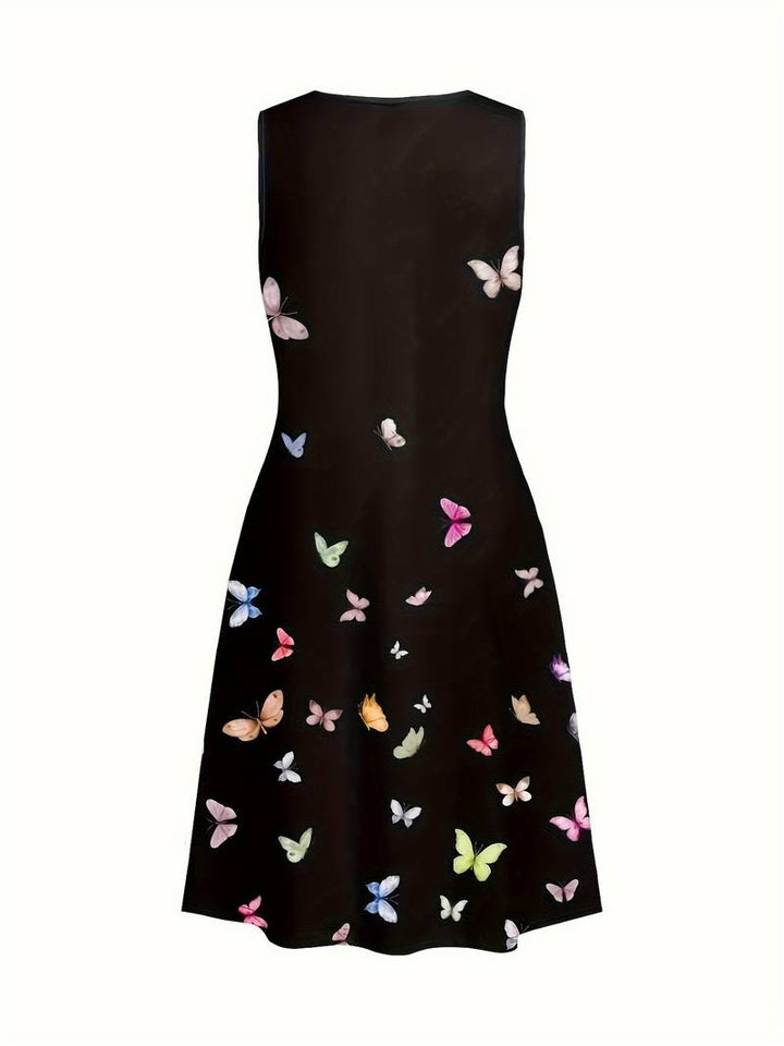 Levoire | Robe Débardeur Avec Imprimé Papillon Et Col Rond
