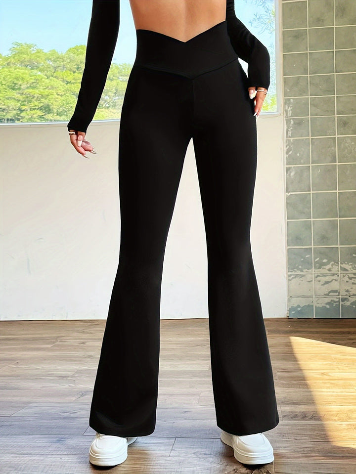 Levoire | Pantalon Taille Haute Avec Jambes Croisées Pour Femmes Noir