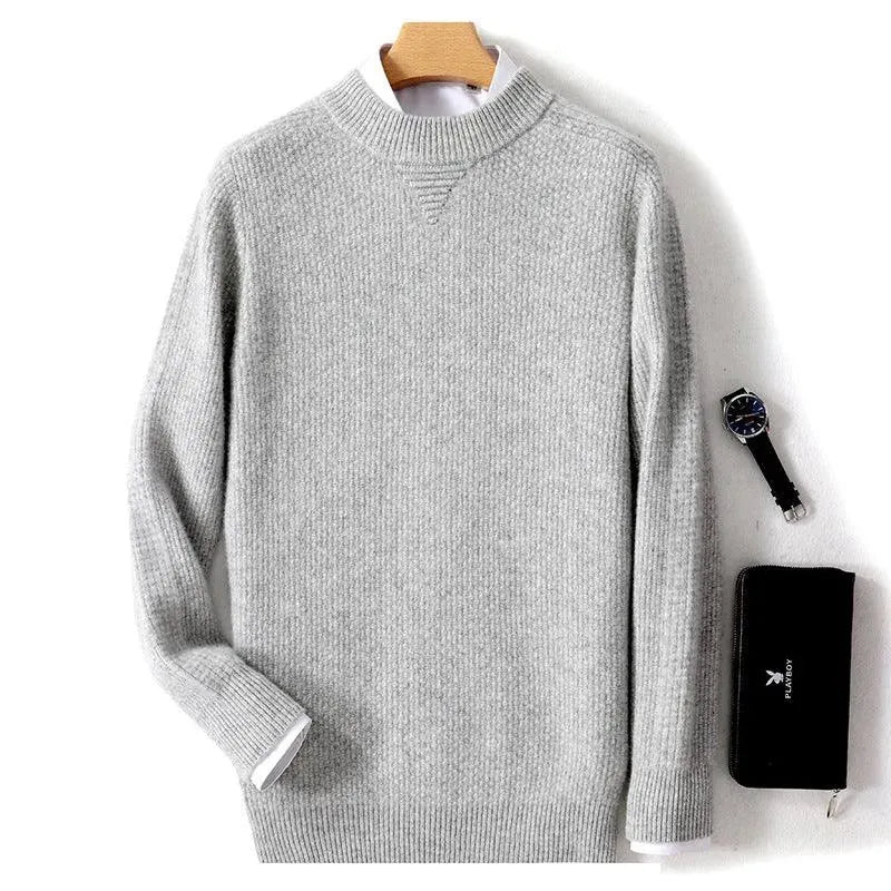 Levoire | Pull-over pour homme en cachemire, tricoté décontracté, avec étiquette de col