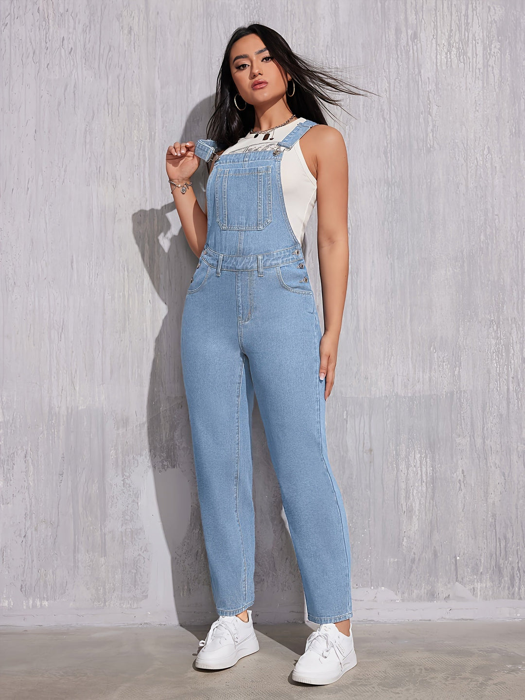 Levoire | Composites Bleu Clair Salopettes En Denim Bleu clair