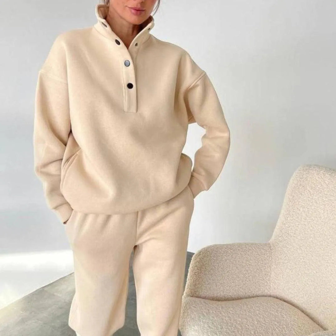 Levoire | Ensemble de pantalon long et de sweat à capuche décontracté Beige