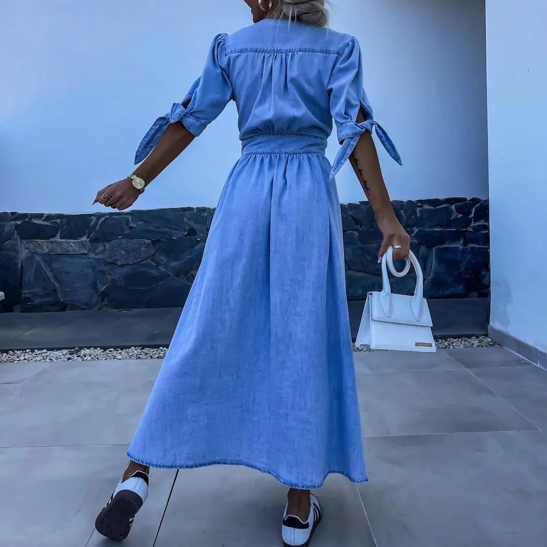 Levoire | Robe en denim à décolleté en V