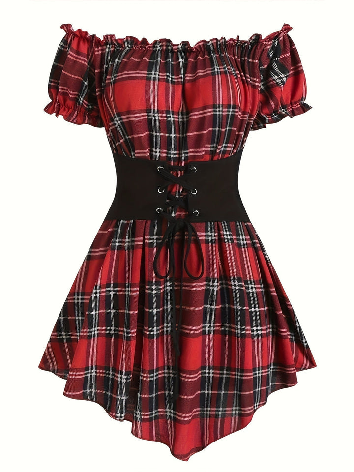 Levoire | Robe à Epaules Dénudées pour Femmes - Rouge Rouge