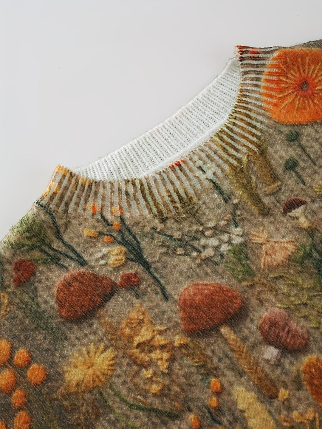 Levoire | Pull Élégant Avec Encolure Ronde Et Motif De Fleurs Et De Plantes