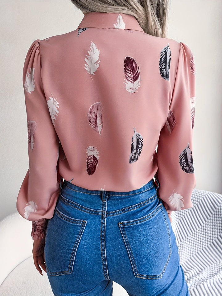 Levoire | Rennot-T-Shirts With Feather Patterns And Short Sleeves