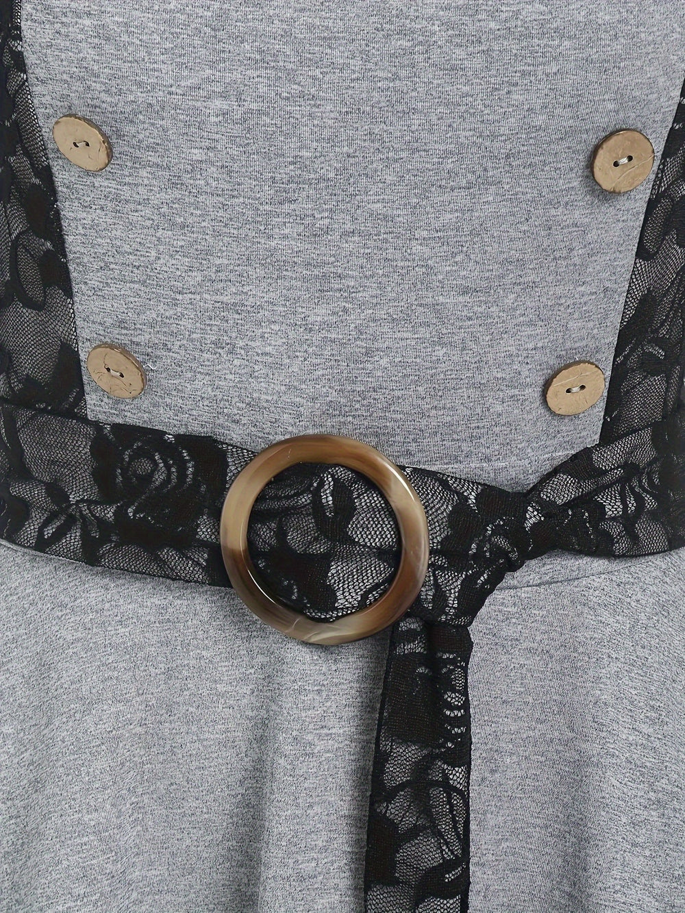 Levoire | Robe Avec Patte de Boutonnage pour Femmes - Gris