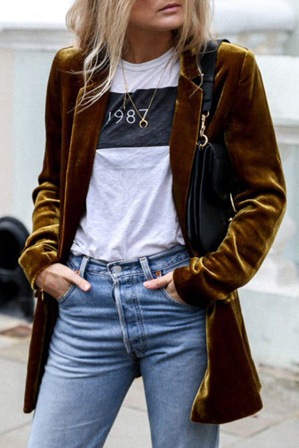 Levoire | Blazer En Velours Pour Femmes Braun