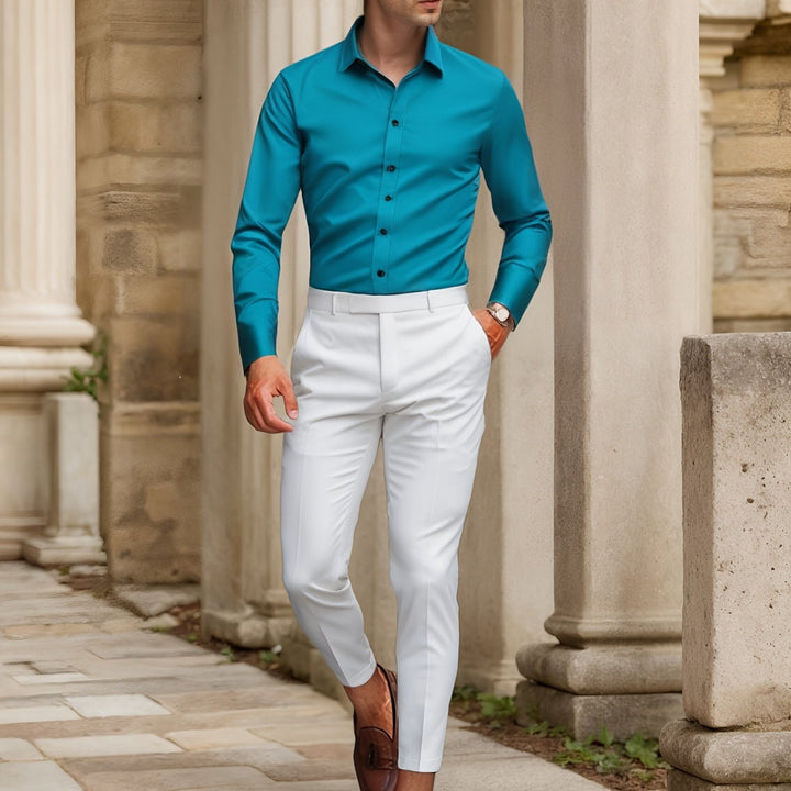 Levoire | Slimfit Stretch-Shirt Couleur Unie