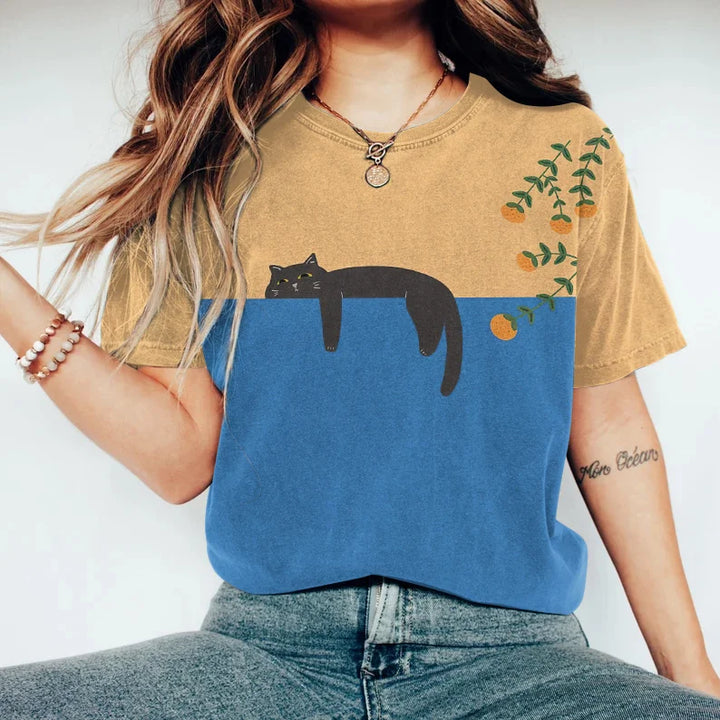 Levoire | T-Shirt Stilet À Col Farbigem Bleu