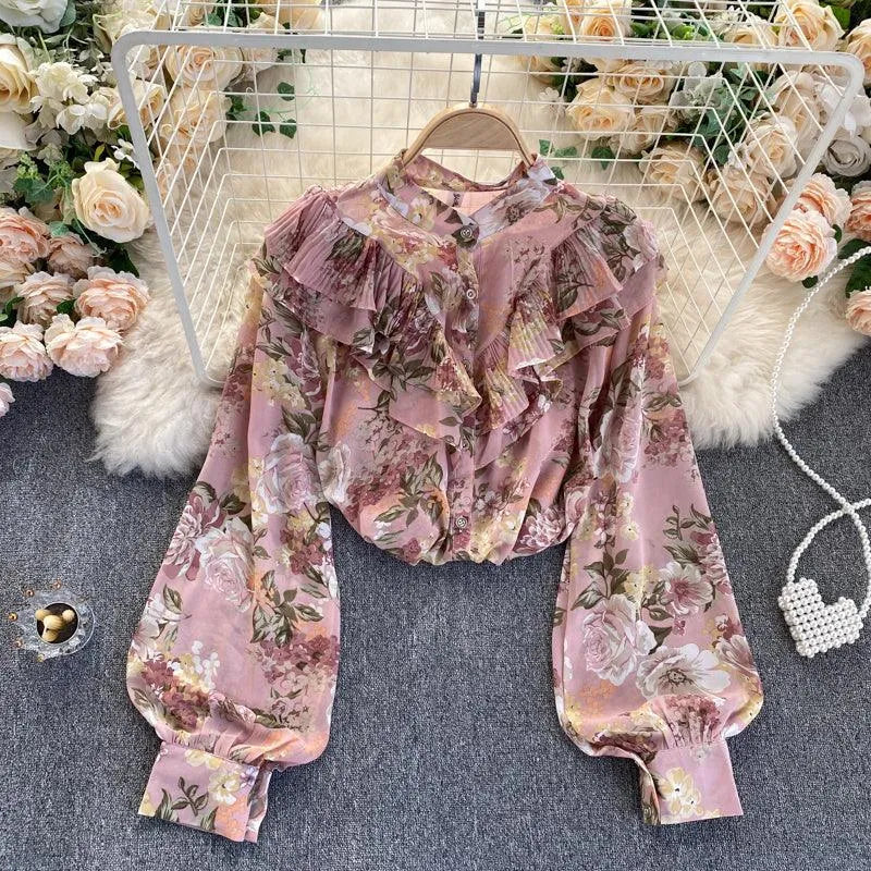 Levoire | Chemisier en chiffon avec des manches bouffantes