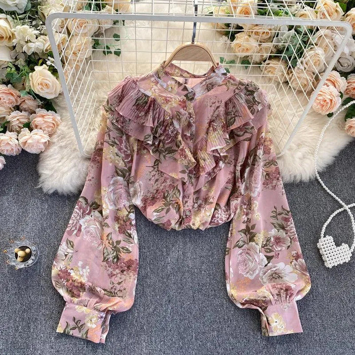 Levoire | Chemisier en chiffon avec des manches bouffantes