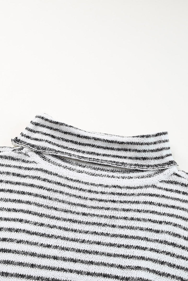 Levoire | Pull Ample Gris Raye, Parfait Pour Les Journees Decontractees