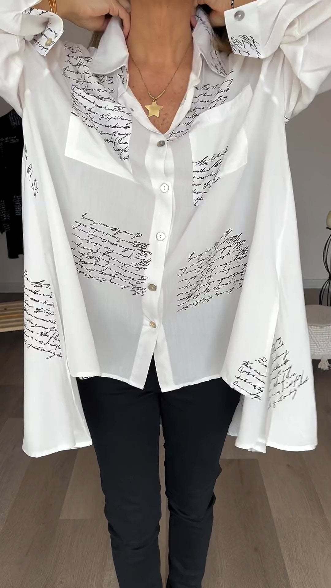 Levoire | Chemise Artistique Avec Imprimé Manuscrit