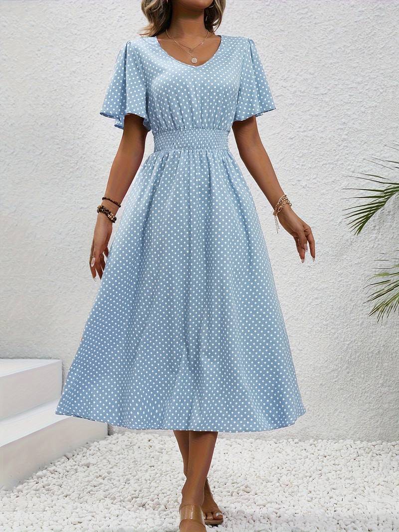 Levoire | Robe Courte À Manches Courtes À Imprimé Intégral Pour Le Printemps Et L'Été