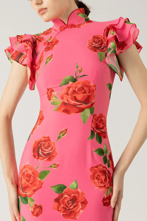 Levoire | Robe Maxi Fleurie Sans Manches Élégante
