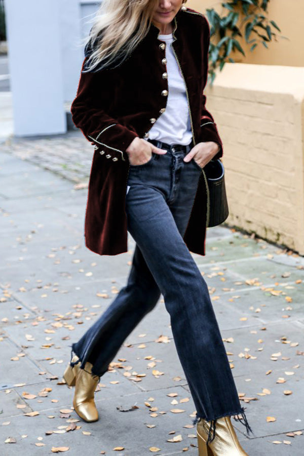 Levoire | Veste En Velours Réversible Avec Look Militaire Pour Femmes