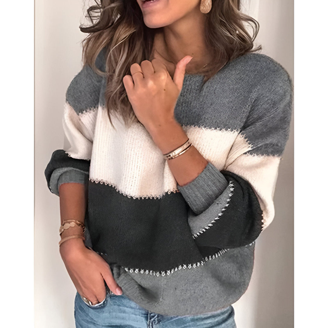 Levoire | Grande Taille Sweat-Shirt À Rayures Gris