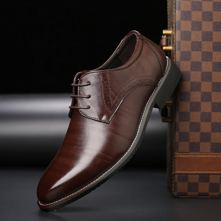 Levoire | Lace-Up Shoes For Men With Brogue Details braun