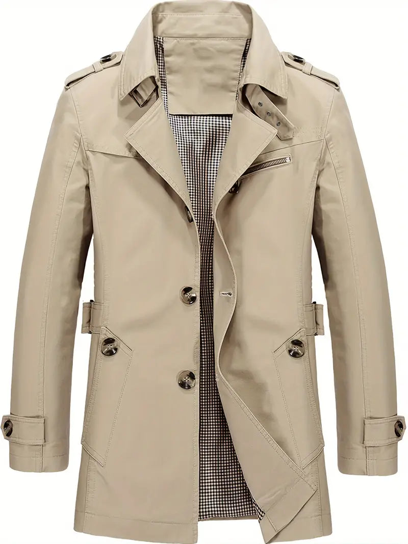 Levoire | Chemise Coton Taille Plus Homme Printemps et Automne Beige kaki