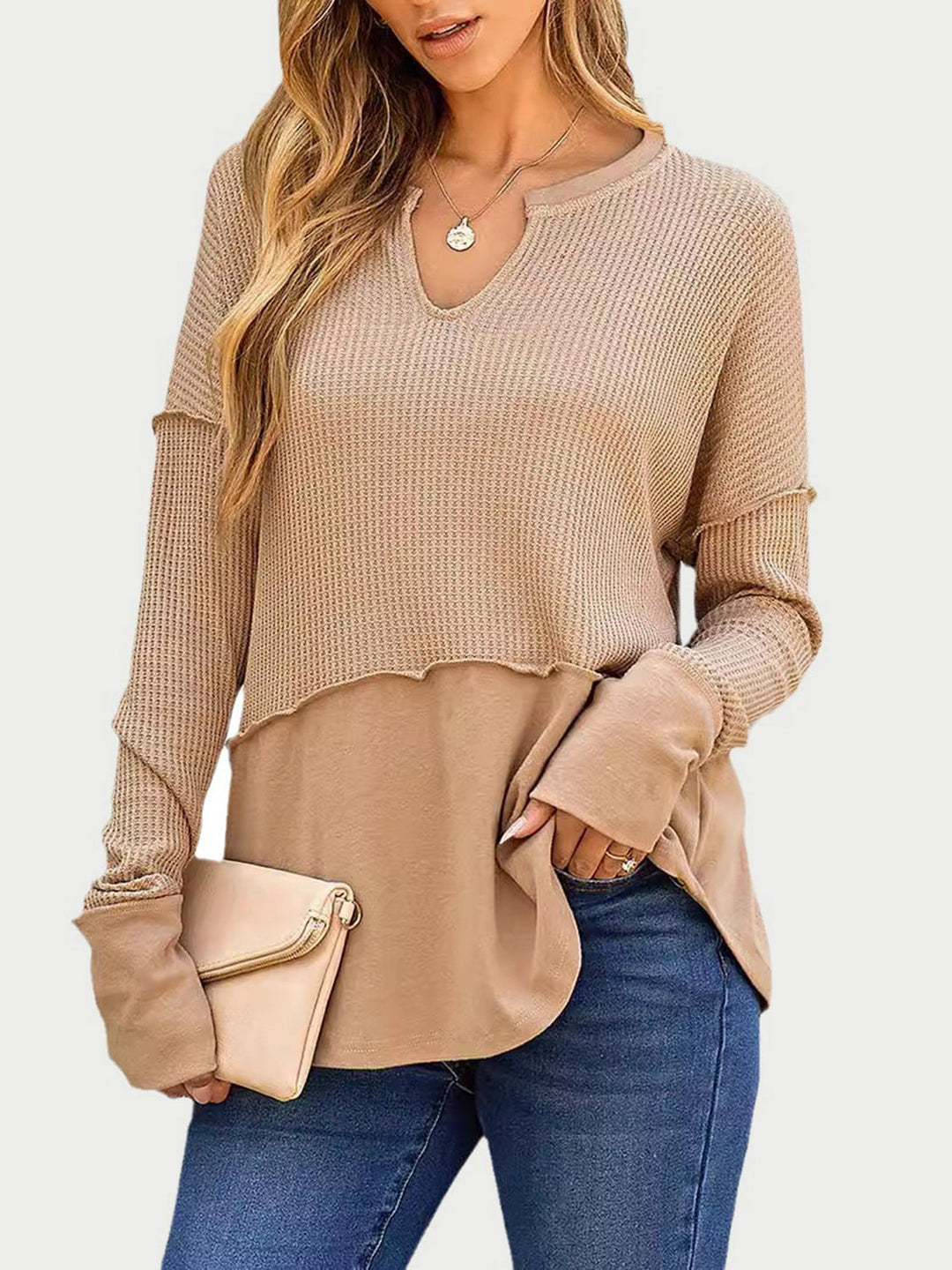 Levoire | T-shirt à manches longues en tricot waffle