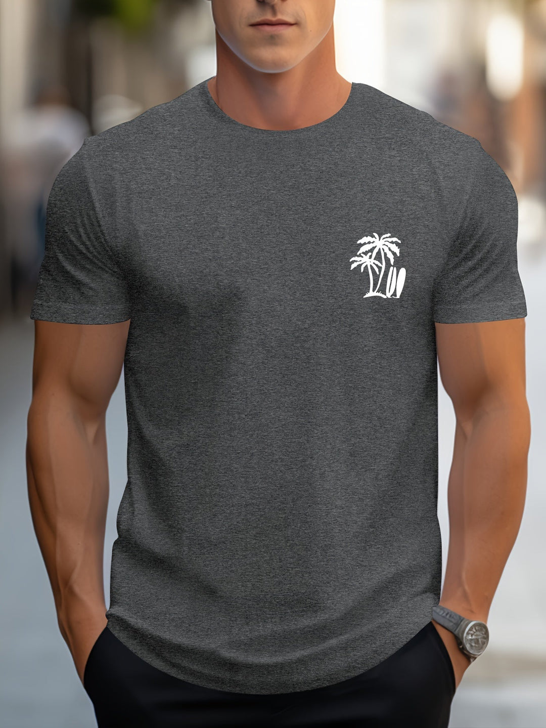 Levoire | Rennon Été T-Shirt Avec Motif De Palmier En Bois De Coco En Vert Menthe