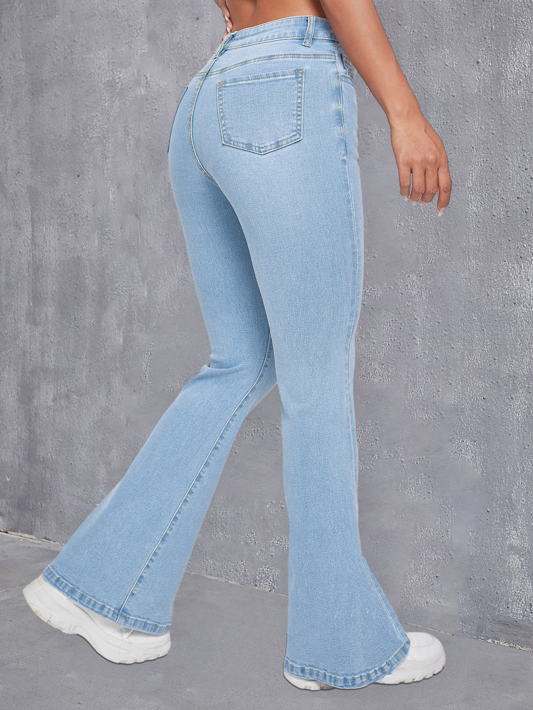 Levoire | Jeans Slim Fit Flare Bleus Avec Haute Élastique