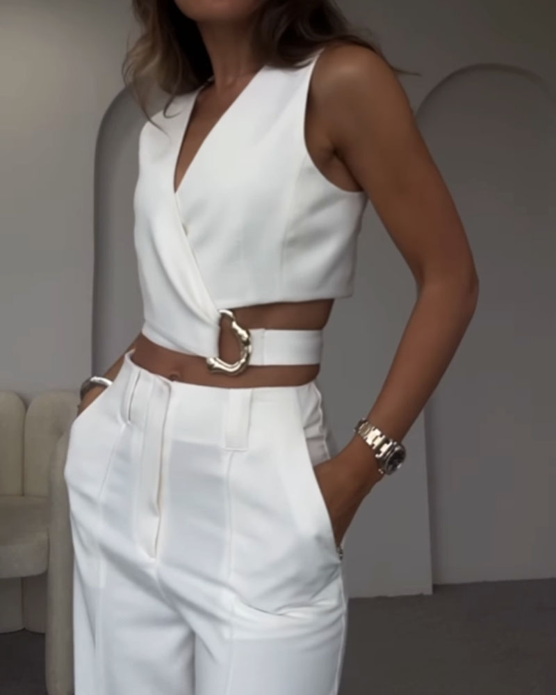 Levoire | Haut Court En Lin Et Pantalon Long