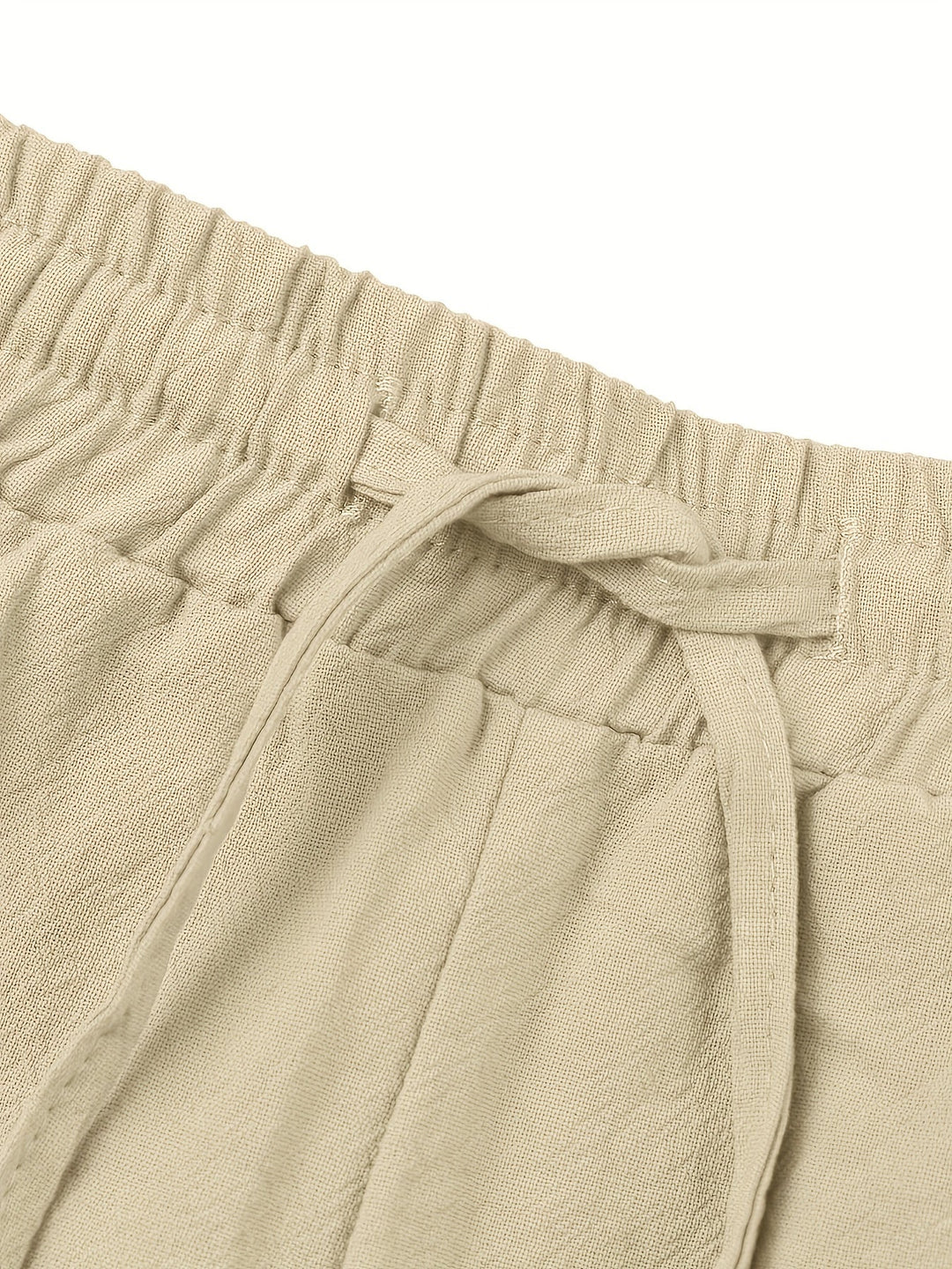 Levoire | Homme Coton Lin Mélange Bande De Publication Et Pantalon Harem
