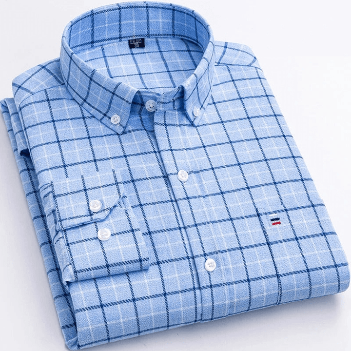 Levoire | Chemise à rayures pour hommes style vestimentaire vintage design décontracté Bleu clair