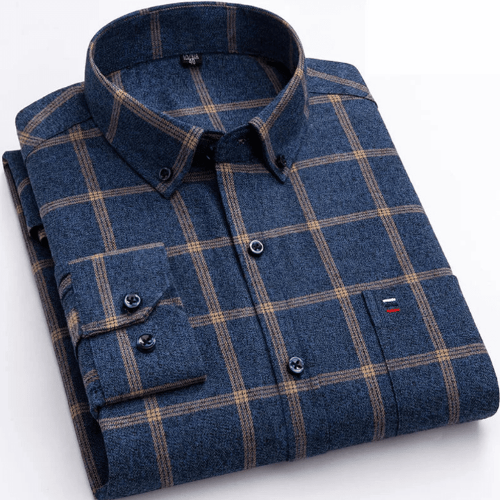 Levoire | Chemise à rayures pour hommes style vestimentaire vintage design décontracté Bleu marine