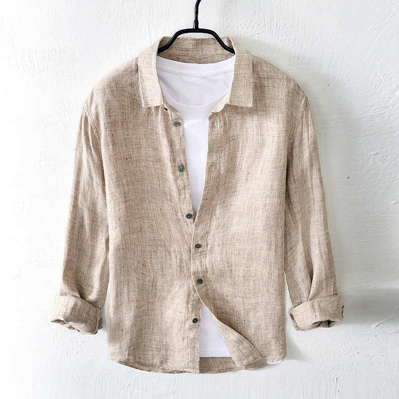 Levoire | Chemise en lin à manches longues Beige