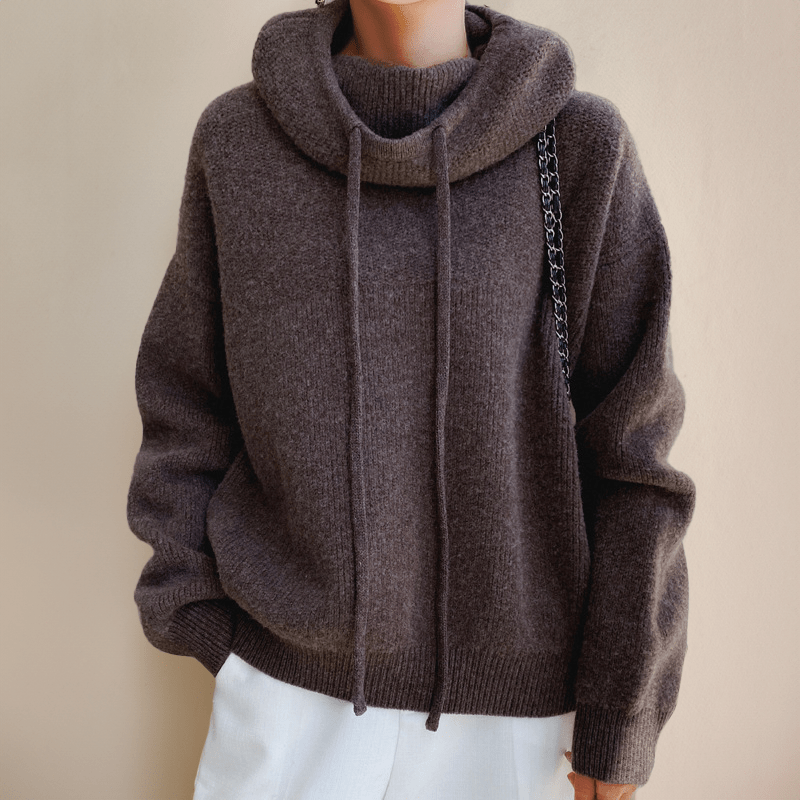 Levoire | Sweat à capuche long à manches longues Loose plus chaud Braun