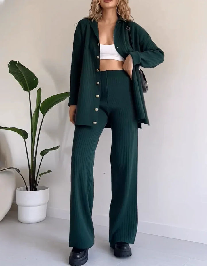 Levoire | Chaleureux & Élégant Ensemble Pour Femmes Turquoise