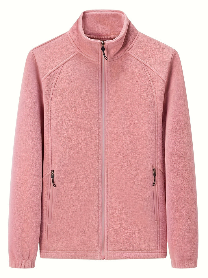 Levoire | Veste À Manches Longues Avec Col Montant En Douceur Avec Fermeture Éclair Rosa